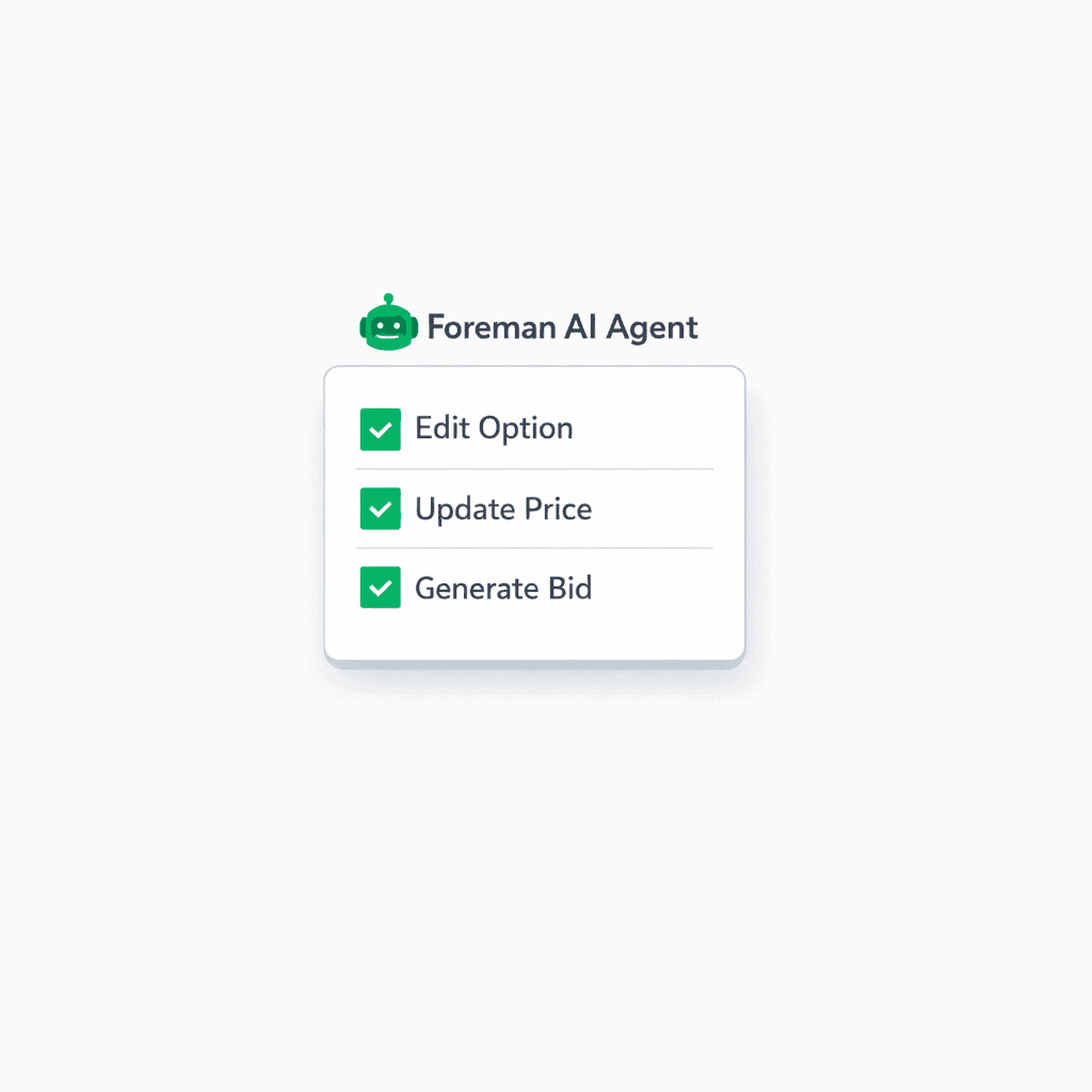 AI agent construction software — Foreman reads and writes data for home builders, not just a chatbot