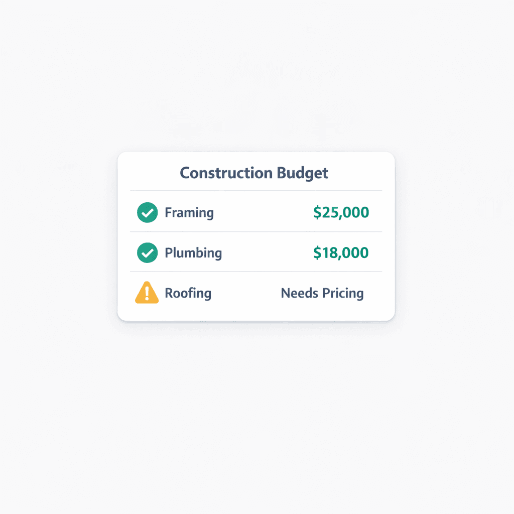 Vendor-priced construction budgets — Cornerstone hard-cost rule ties every dollar to an awarded vendor bid