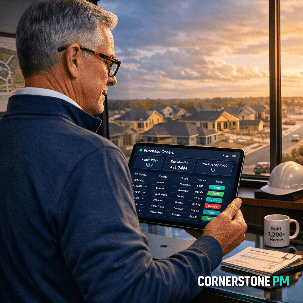 Construction purchase order software workflow for residential home builders