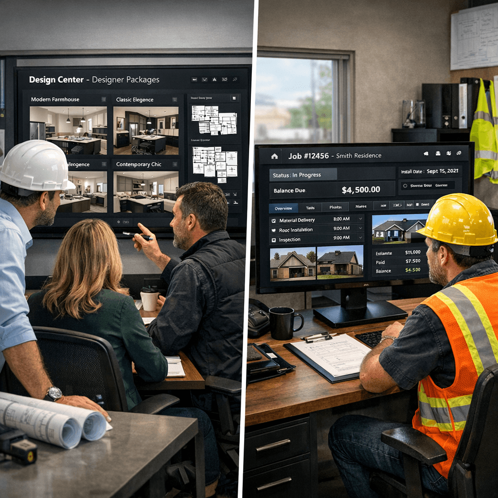 AccuLynx alternative home builder software comparison with Cornerstone PM design center and floorplans