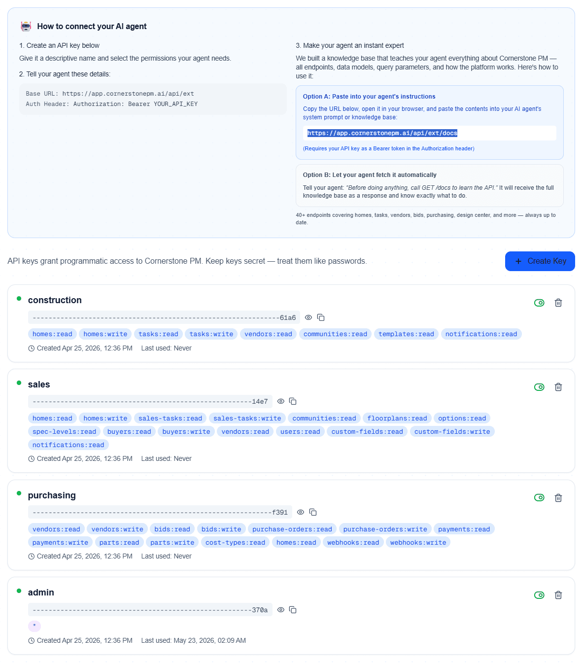 Developer API & Integrations screenshot